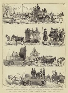 Het Preston Guild Festival, de Trofeeën in de Ambachtsprocessie door Charles Edwin Fripp